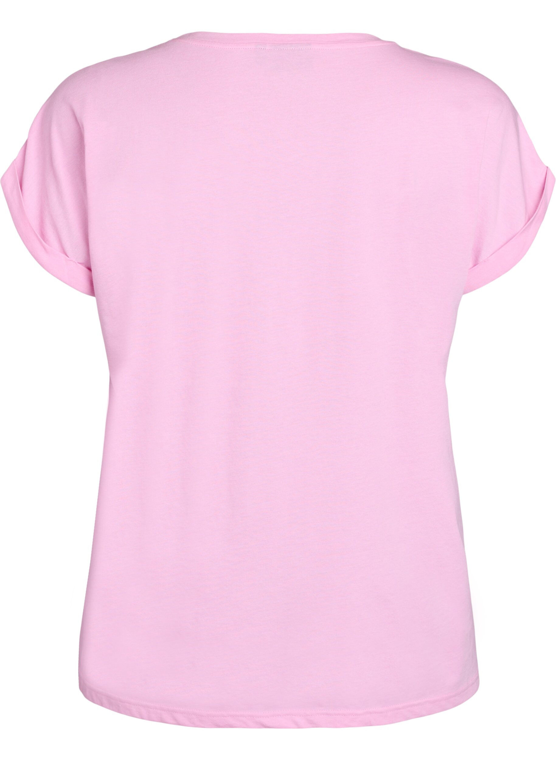 ZizzifashionShort sleeved cotton blend t-shirt, Pink, Packshot image number 1