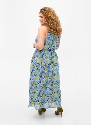 Floral maxi dress with halterneck, Wrought Iron AOP, Model image number 1