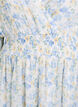 Floral midi dress with wrap-look and smock, Light Blue, Packshot image number 2