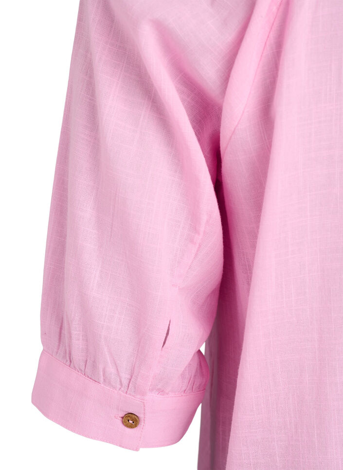 Cotton tunic with a V-neck, Pink, Packshot image number 3