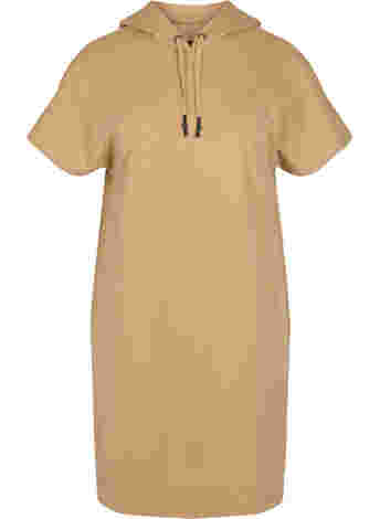 Hooded short-sleeved sweat dress