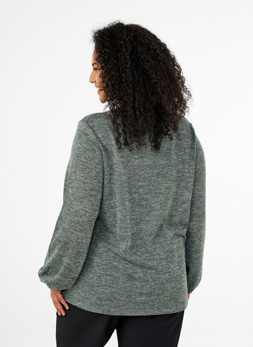 FLASH - Jersey blouse with long sleeves, Green, Model image number 2