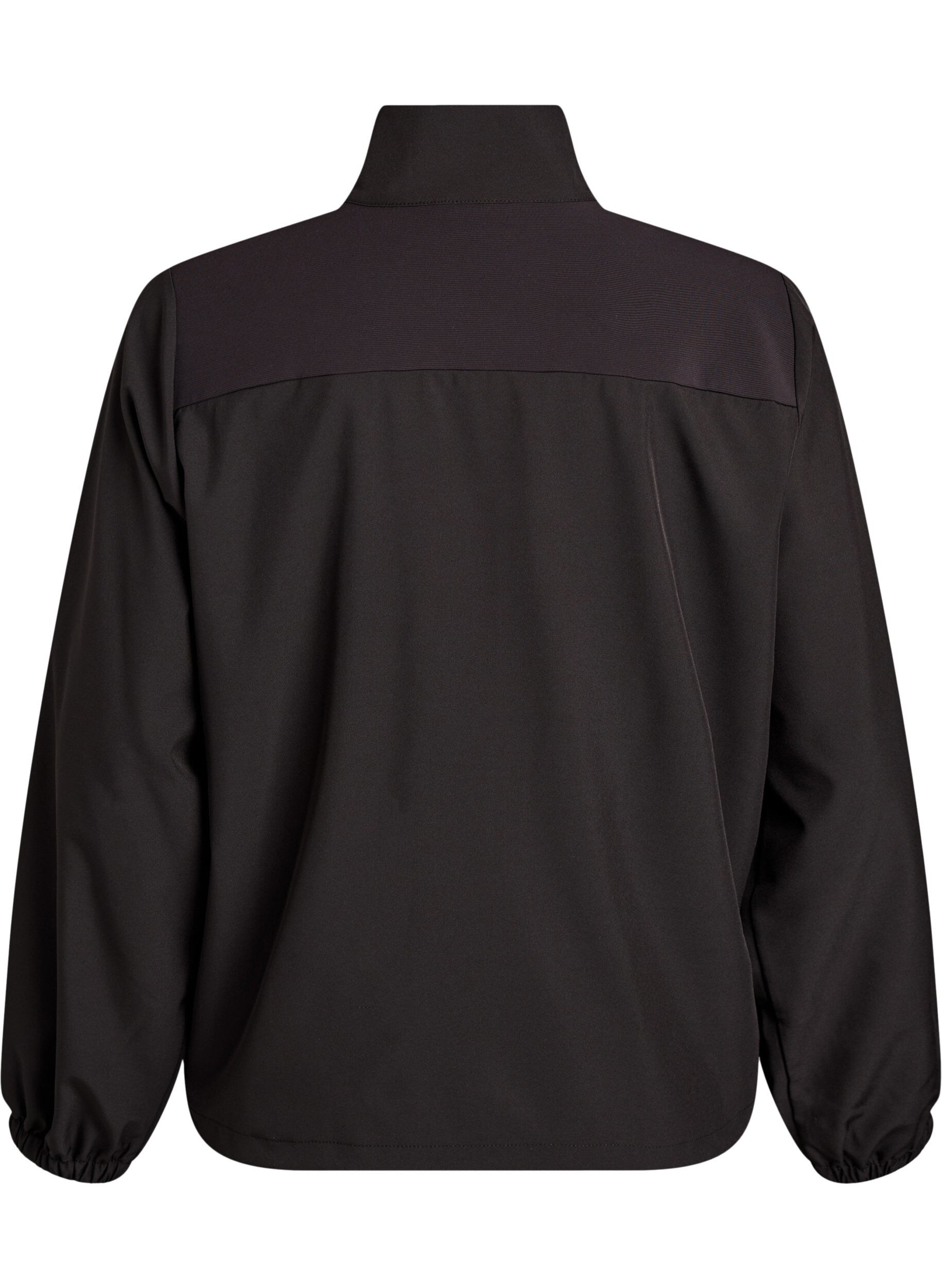 Zizzifashion Sporty lightweight jacket with a high neck and pockets, Black, Packshot image number 1