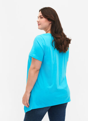 Cotton t-shirt with short sleeves, Blue Atoll Sunshine, Model image number 1