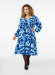 Long-sleeved dress with paisley print and tie belt, Blue, Model image number 0