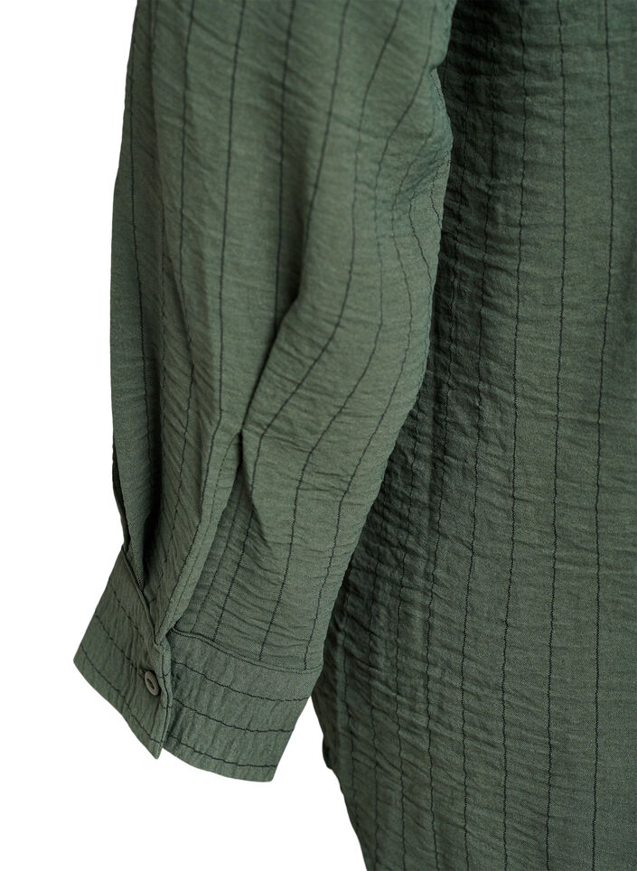 Pinstripe shirt blouse, Green, Packshot image number 3