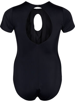 Swimsuit with short sleeves, Black, Packshot image number 1