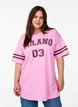 Sporty oversized college T-shirt, Pink, Model image number 0