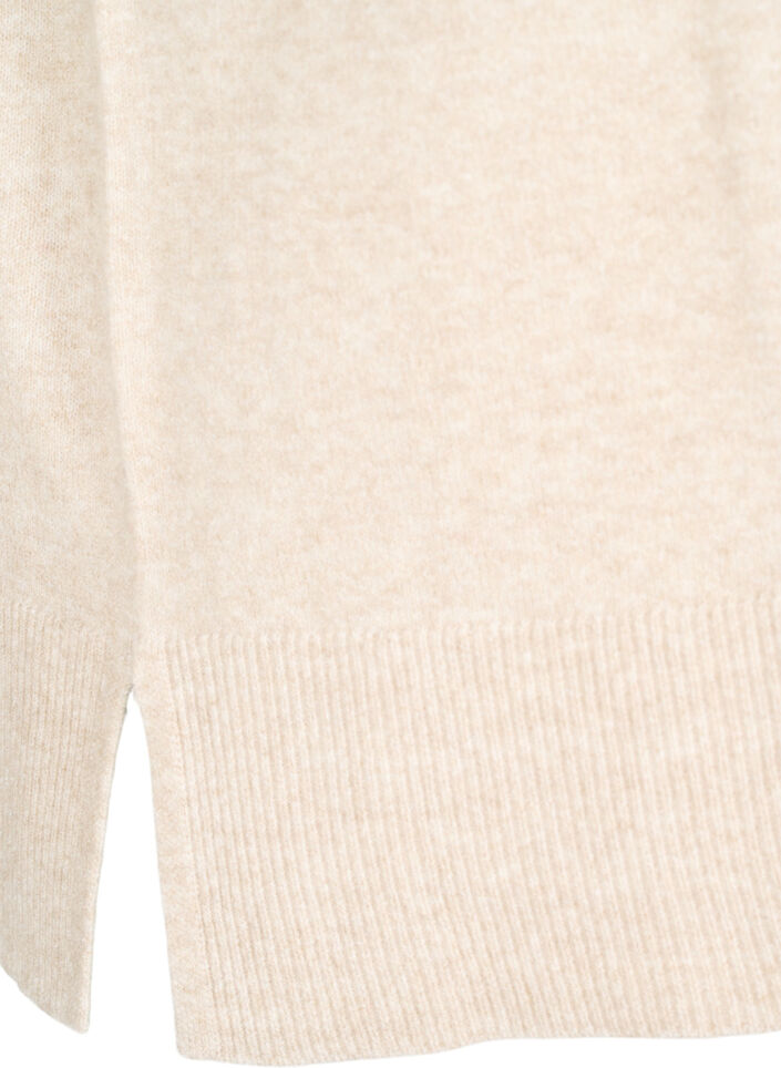 Knitted vest with ribbed edges, Beige, Packshot image number 3