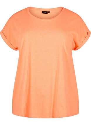 Neon colored cotton t-shirt, Neon Coral, Packshot image number 0