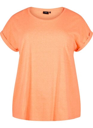 Neon colored cotton t-shirt, Neon Coral, Packshot image number 0