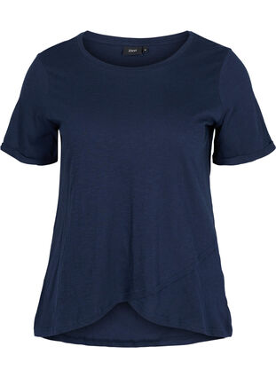 Cotton t-shirt with short sleeves, Navy Blazer, Packshot image number 0