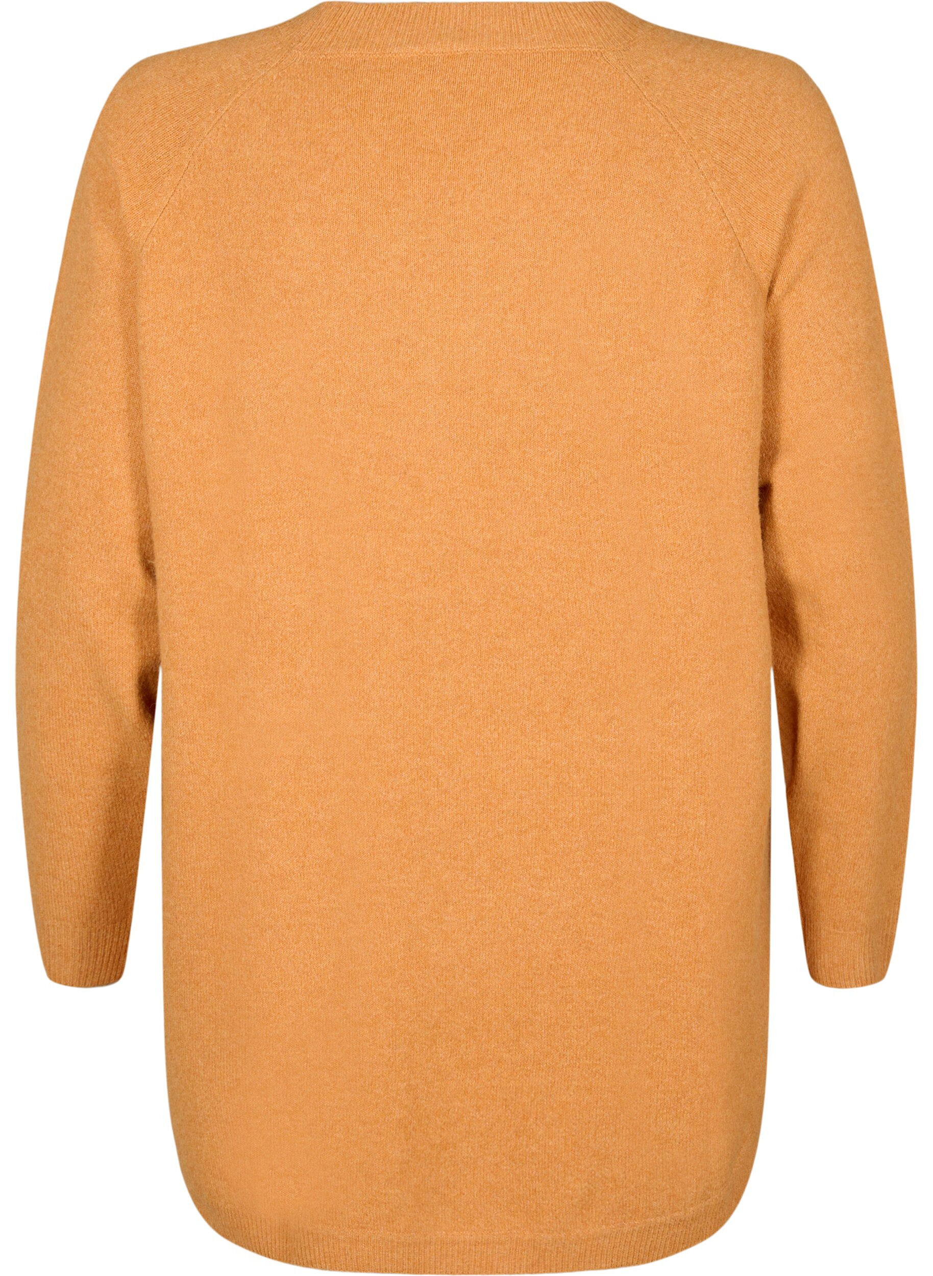 Zizzifashion Knitted blouse with bead details, Yam White Mel., Packshot image number 1