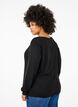 Blouse with embroidery and rhinestones, Black, Model image number 1