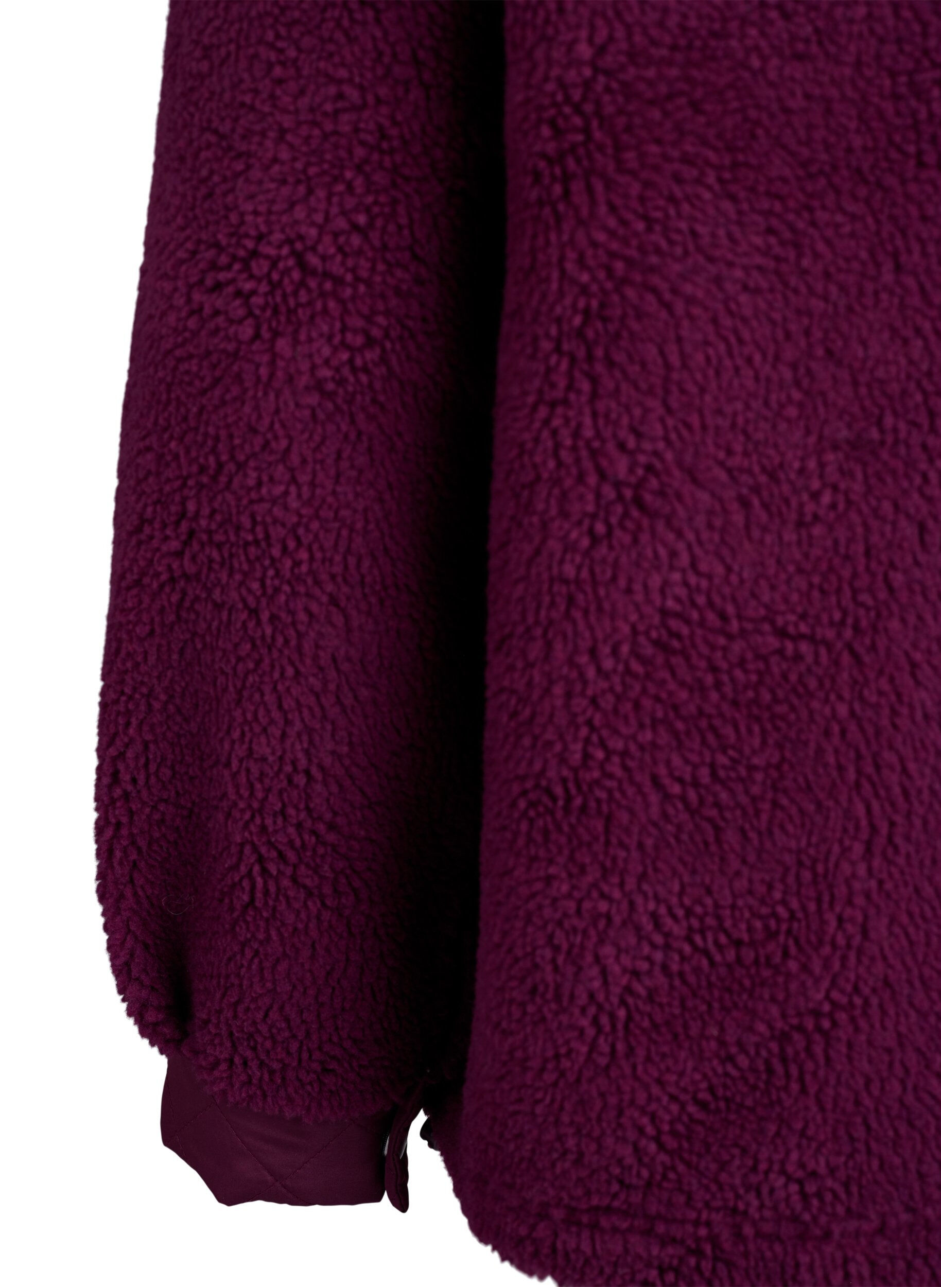 Zizzifashion Fleece jacket with quilted details, Red, Packshot image number 3