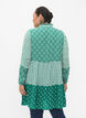 A-shape dress with patterns and cutlines, Green AOP, Model image number 1