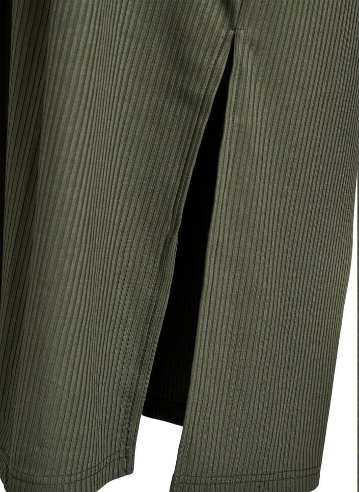 Maxi dress in jersey with collar and short sleeves, Green, Packshot image number 3