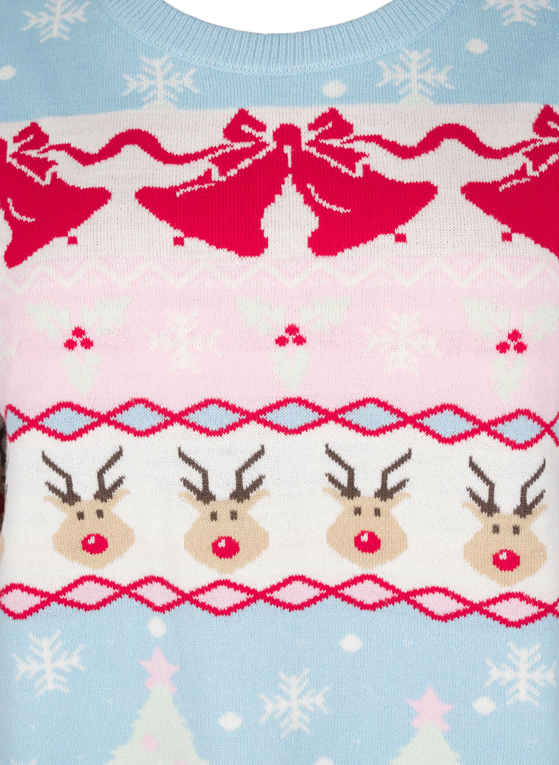 Zizzifashion Christmas jumper, Cerulean Comb, Packshot image number 2