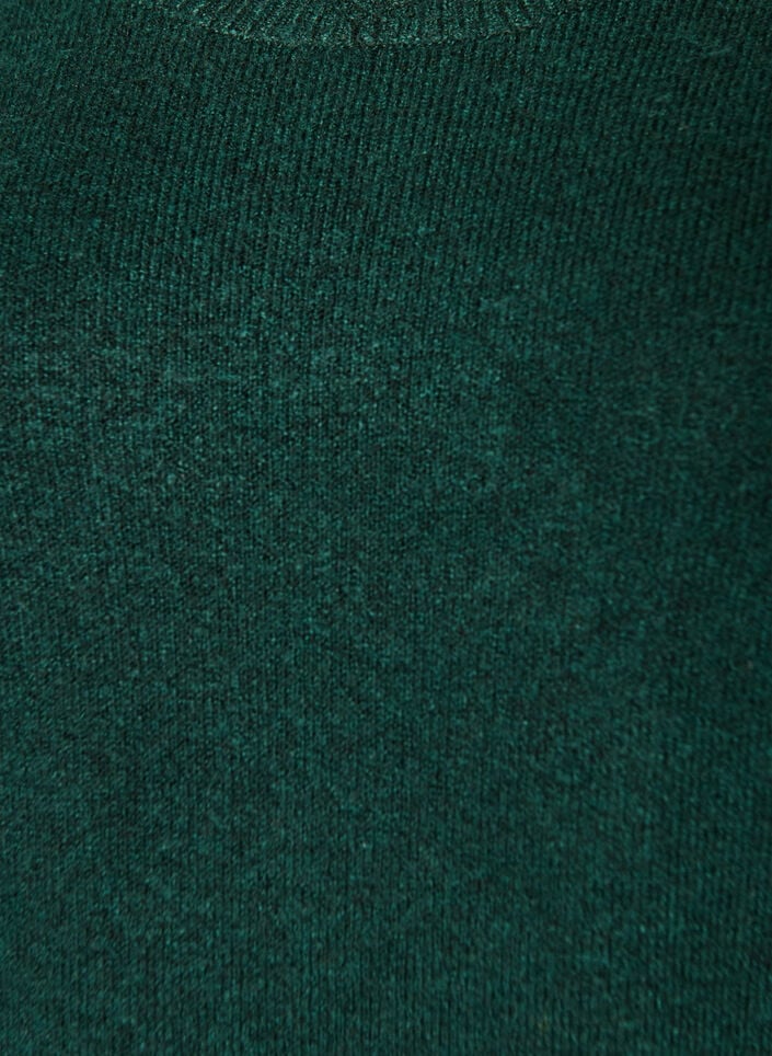 Short knitted dress with wavy hem and slits, Green, Packshot image number 2