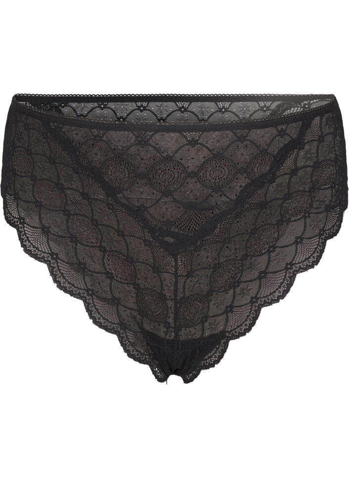 Brazilian lace panties, Black, Packshot image number 0