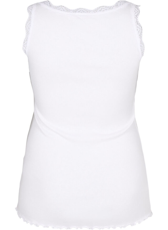 Top with lace trim, White, Packshot image number 1