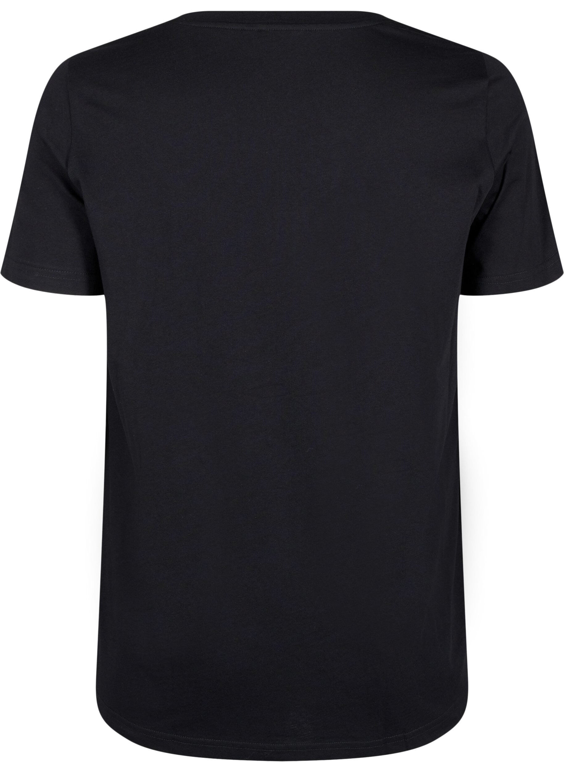 Zizzifashion Cotton T-shirt with print, Black w. Silverlion, Packshot image number 1