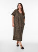 Midi T-shirt dress with a V-neck, Brown, Model image number 0