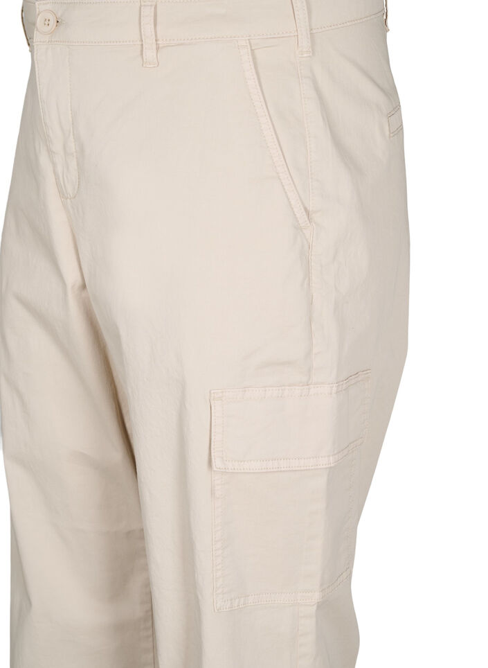 High-waisted cargo trousers, Beige, Packshot image number 2