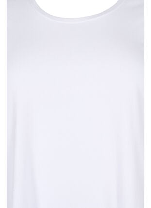 Basic cotton t-shirt with 3/4 sleeves, Bright White, Packshot image number 2