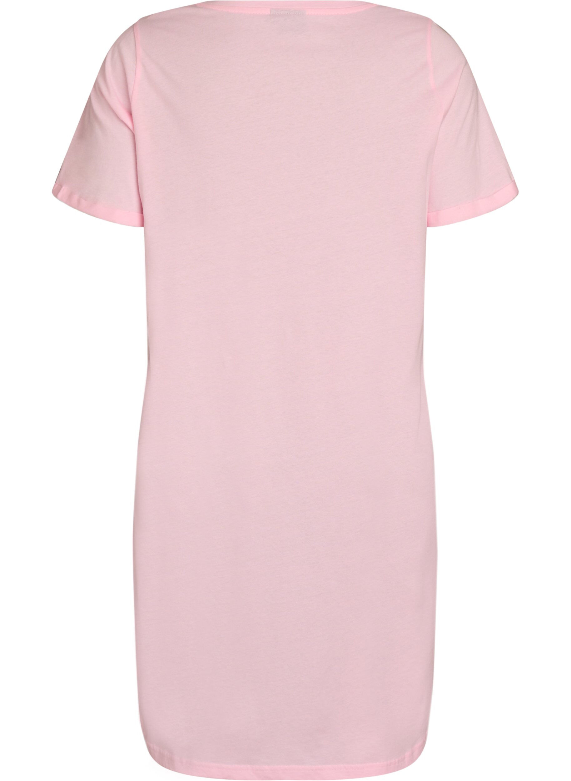 ZizzifashionShort-sleeved nightgown in organic cotton, Rose, Packshot image number 1