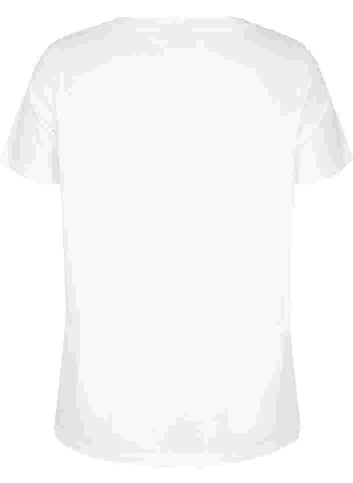 Organic cotton t-shirt with tie-string detail, Warm Off-white, Packshot image number 1