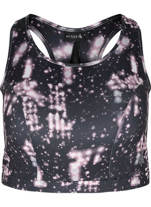 Sports bra with mesh and print, Blinded Lights, Packshot image number 0