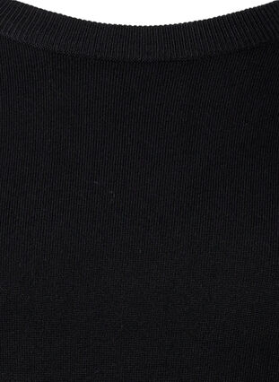 Viscose knitted jumper with back detail, Black, Packshot image number 2