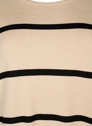 Knitted viscose blouse with stripes, Feather Gray Comb, Packshot image number 2