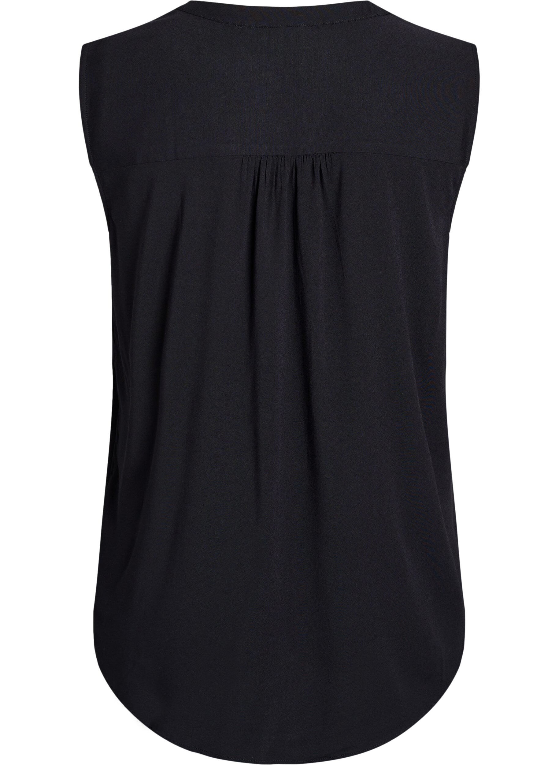 ZizzifashionSleeveless viscose blouse, Black, Packshot image number 1