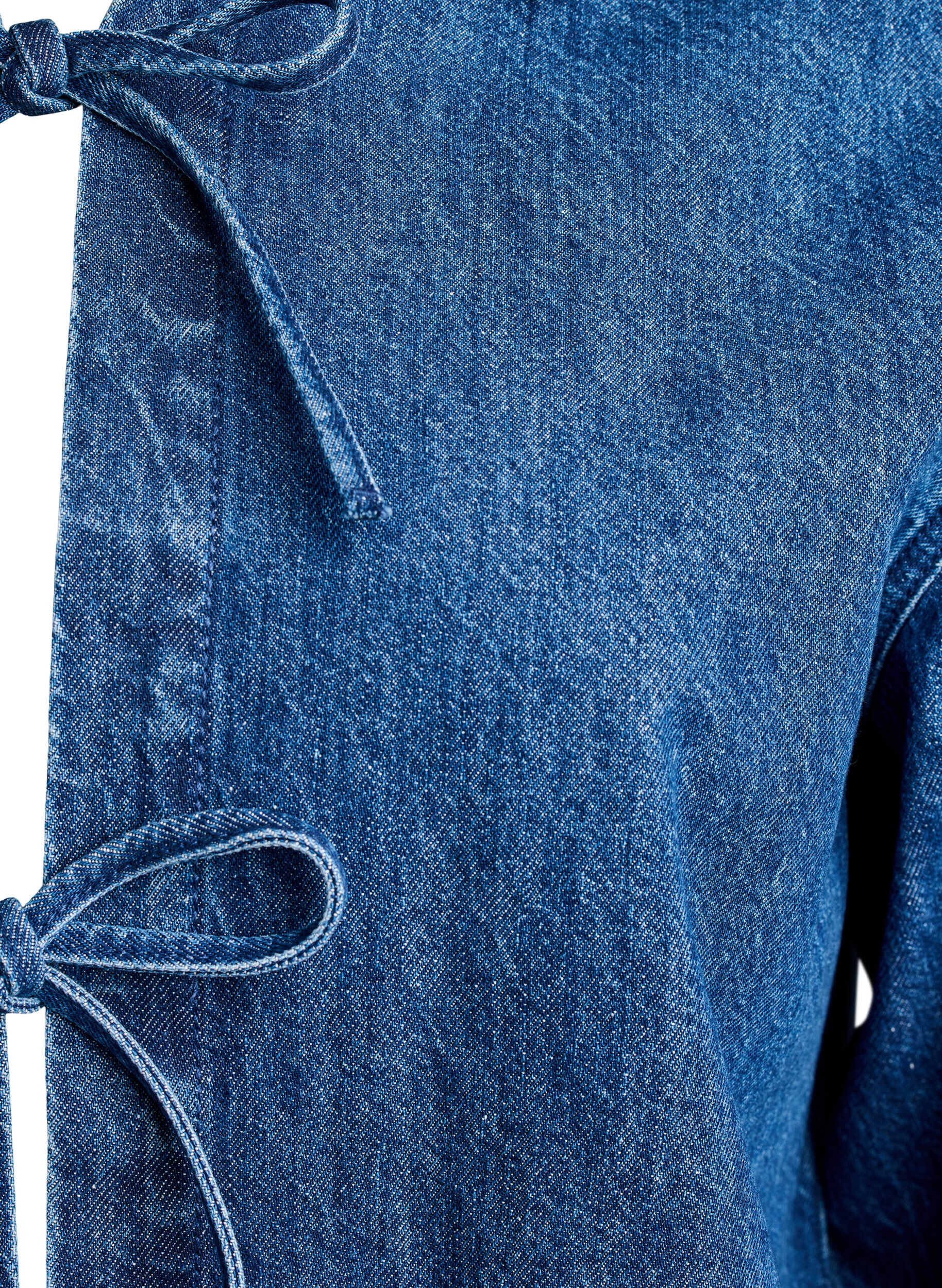 Zizzifashion Denim jacket with tie fastening and pockets, Blue Denim, Packshot image number 2