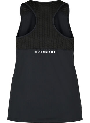 Sports top with text print, Black, Packshot image number 1