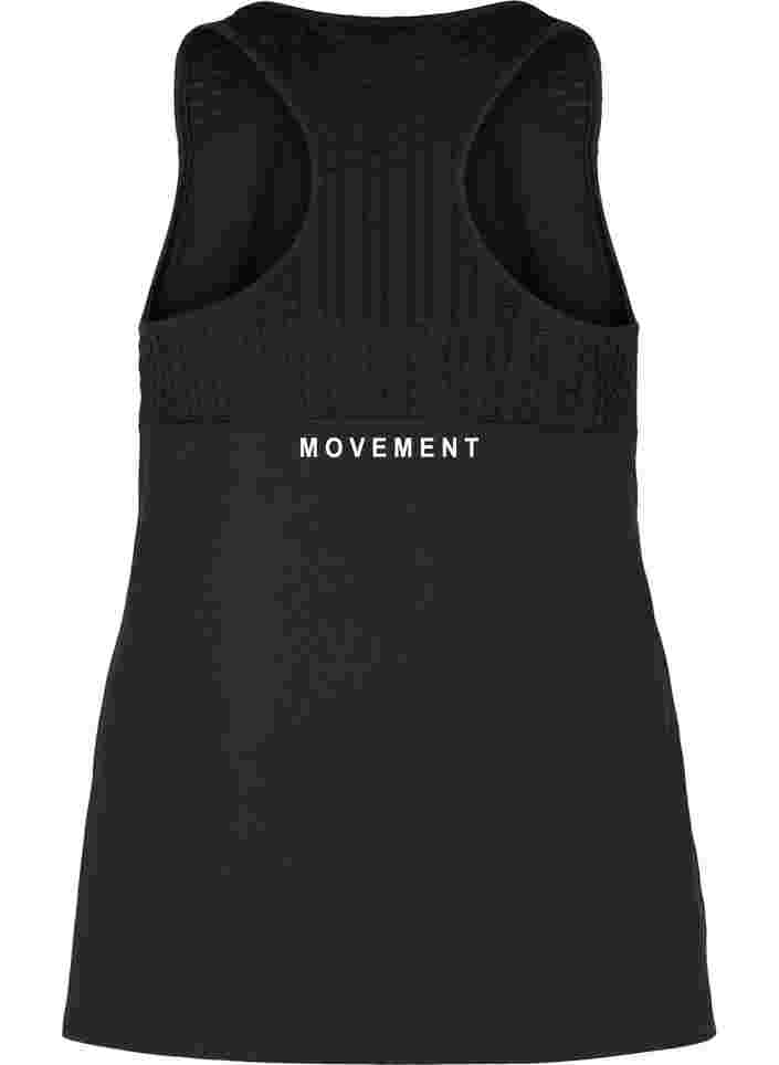 Sports top with text print, Black, Packshot image number 1