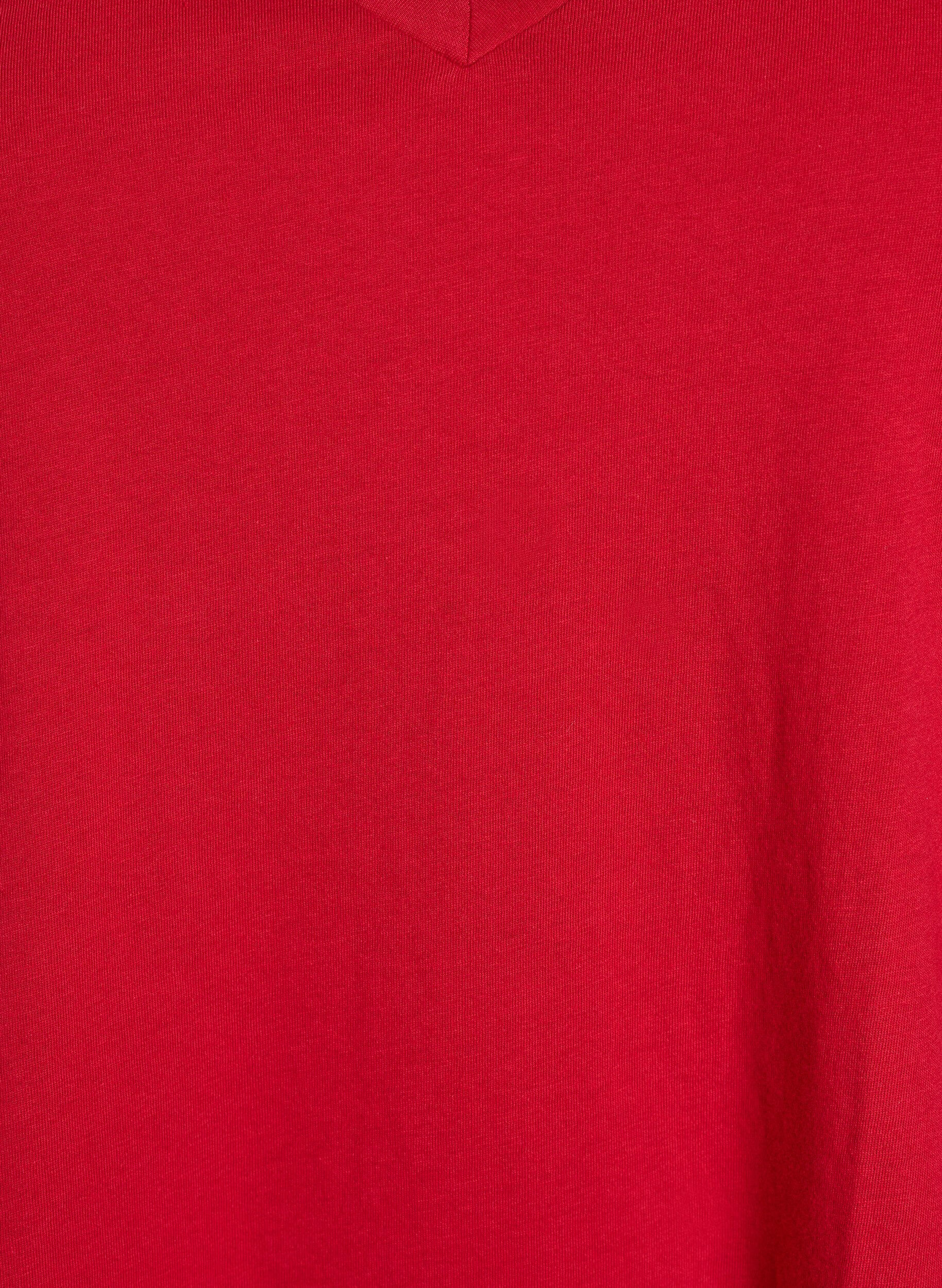 Zizzifashion Cotton T-shirt with short lace sleeves, Red, Packshot image number 2