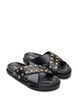 Sandal with criss-cross straps and decorative studs, Black, Packshot image number 1