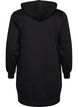 Long hoodie with zip and pockets, Black, Packshot image number 1