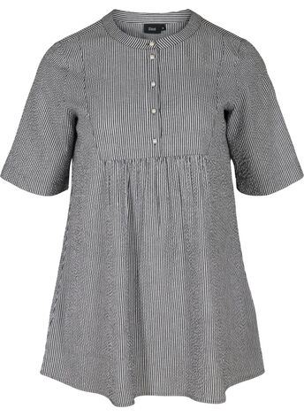 Cotton tunic with striped print
