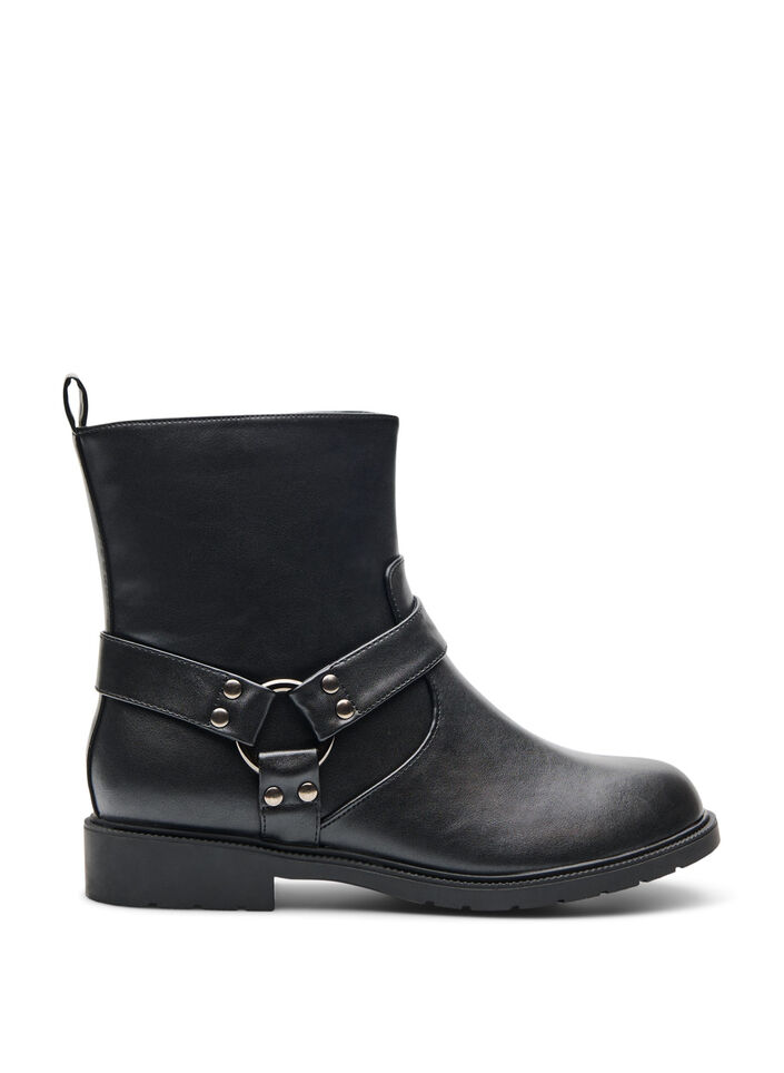 Short biker boot, Black, Packshot