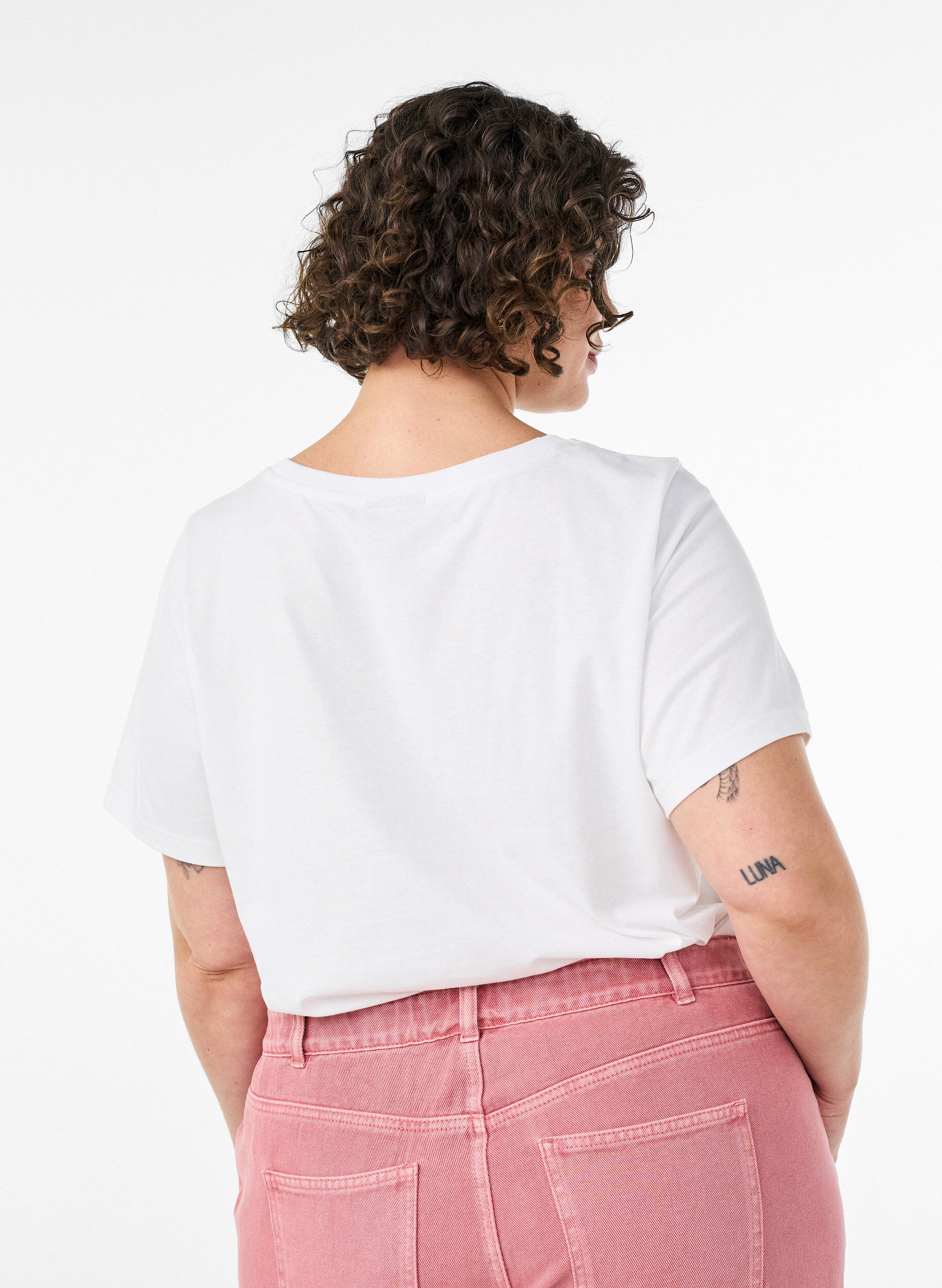 ZizzifashionCotton T-shirt with print, White, Model image number 2