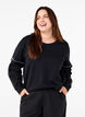 Sweatshirt with contrast stitching, Black, Model image number 0