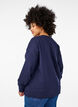 Sweatshirt with embossed text design, Blue, Model image number 2
