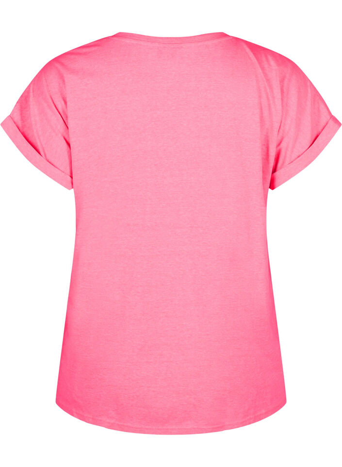 Neon colored cotton t-shirt, Pink, Packshot image number 1