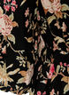 Floral dress in linen and viscose with an empire line, Black, Packshot image number 3