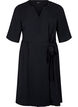 Mid-length dress with tie detail, Black, Packshot image number 0