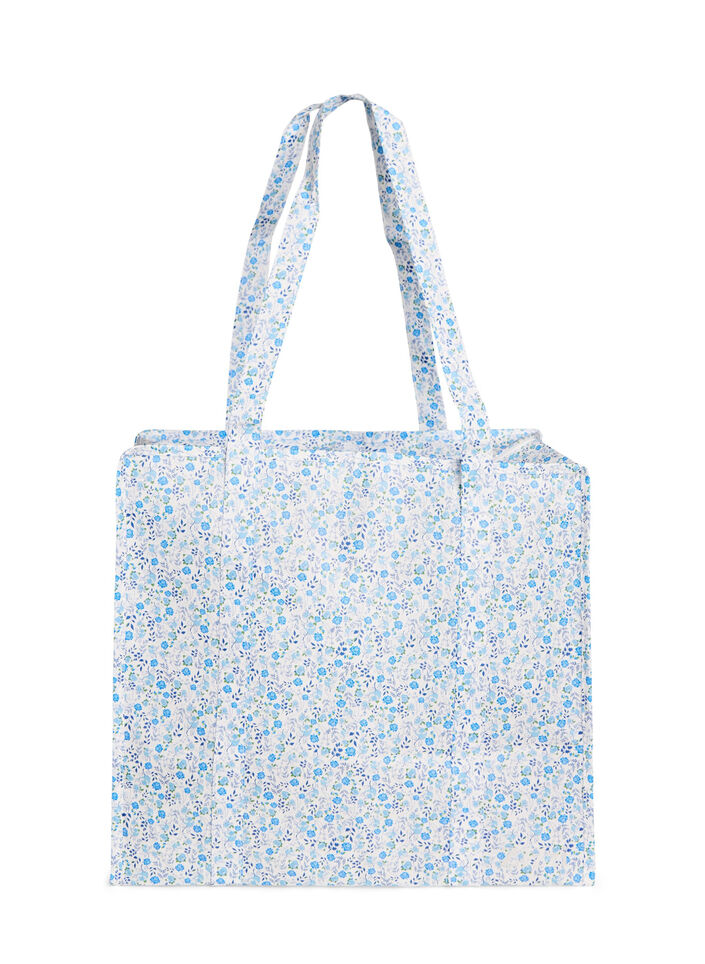 Shopping bag with zipper, Blue, Packshot image number 0